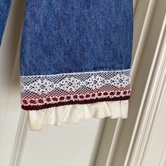 Coldwater Creek Patchwork denim jacket Womens M Overshirt Barn chore Tunic - Picture 6 of 14